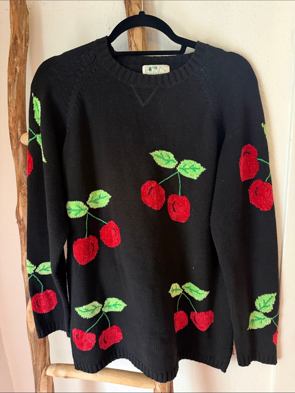Vintage Quacker Factory Cherries Cherry Fruit Knit Sweater